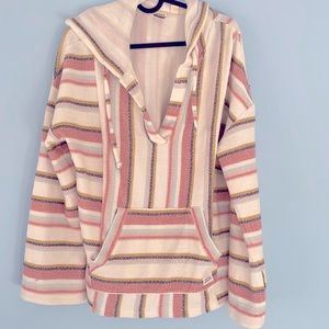 ROXY Hooded Striped Sweater. Medium